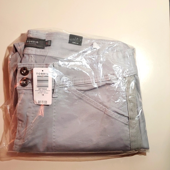 ❤NWT VINTAGE TORRID CROP AVIATOR PANT - HARBOR MIST - COMFORT WAIST - PLUS SIZE - Picture 3 of 13